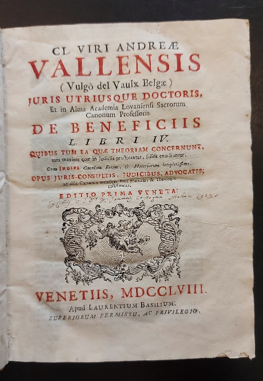 Cl. viri Andreae Vallensis. De beneficiis libri IV. Quibus tum …