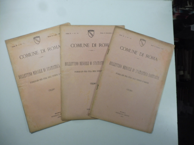 Comune di Roma. Bullettino mensile di statistica sanitaria, luglio, settembre, …