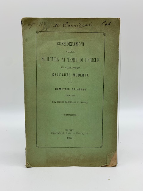 Considerazioni sulla scultura ai tempi di Pericle in confronto dell'arte …