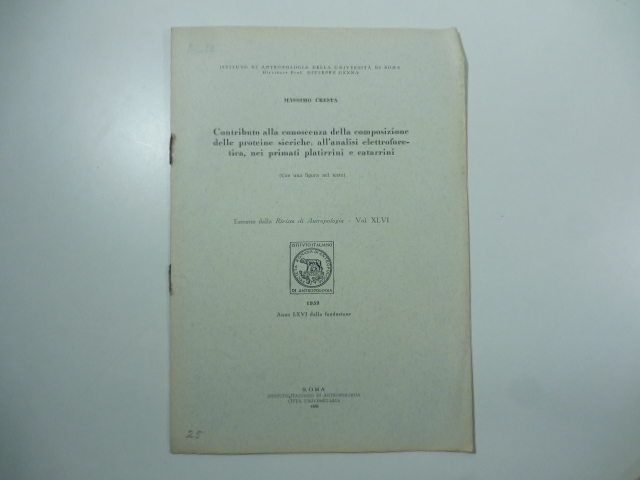Contributo alla conoscenza della composizione delle proteine sieriche, all'analisi elettroforetica …