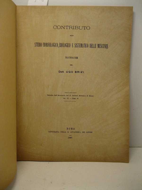 CONTRIBUTO ALLO STUDIO MORFOLOGICO, BIOLOGICO E SISTEMATICO DELLE MUSCINEE