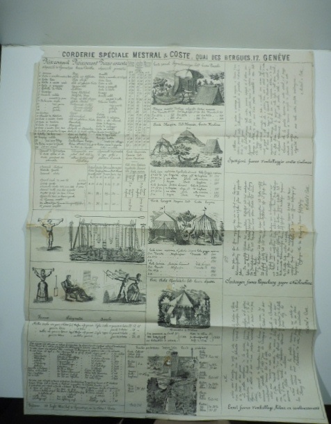 Corderie speciale Mestral & Coste. Quai des Bergues Geneve. Foglio …