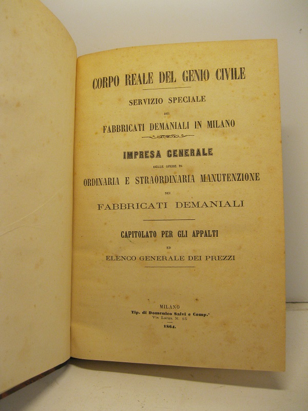 Corpo reale del Genio civile. Servizio speciale dei fabbricati demaniali …