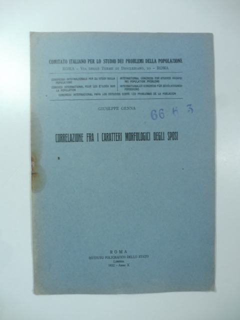 Correlazione fra i caratteri morfologici degli sposi