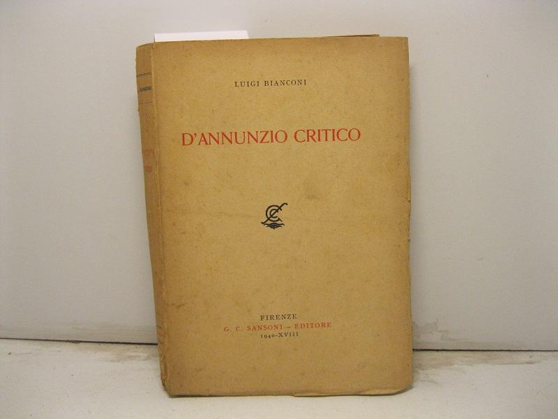 D'Annunzio critico.