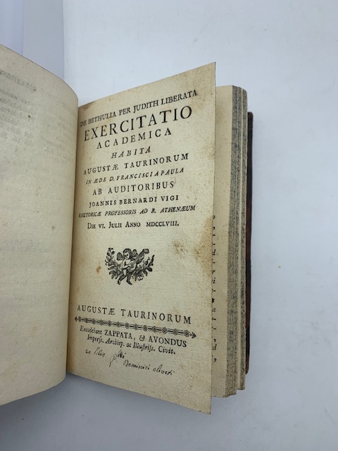 De bethulia per Judith liberata. Exercitatio academica habita Augustae Taurinorum.