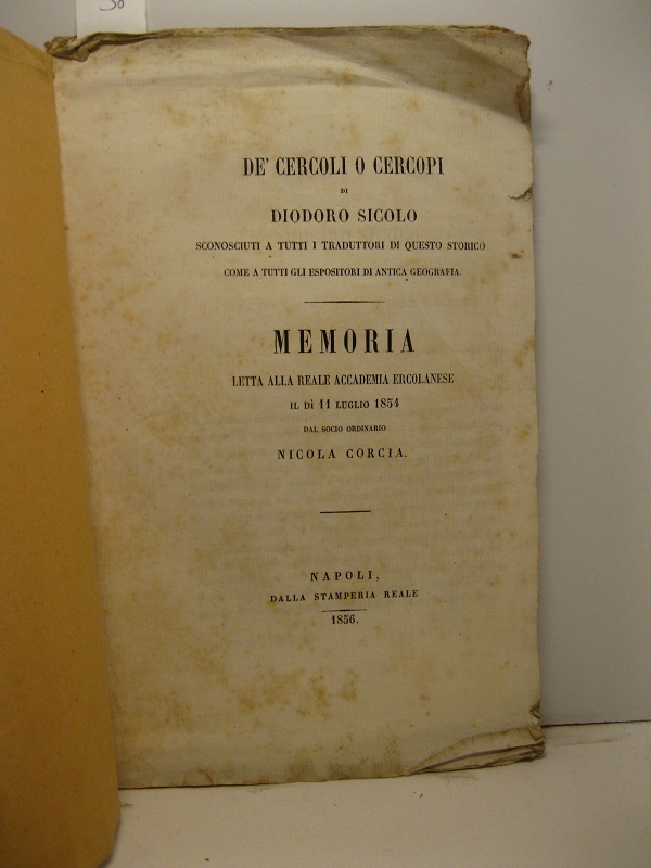De' Cercoli o Cercopi di Diodoro Sicolo sconosciuti a tutti …