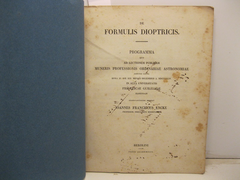De formulis dioptricis. Programma quo ad lectionem publicam muneris professionis …