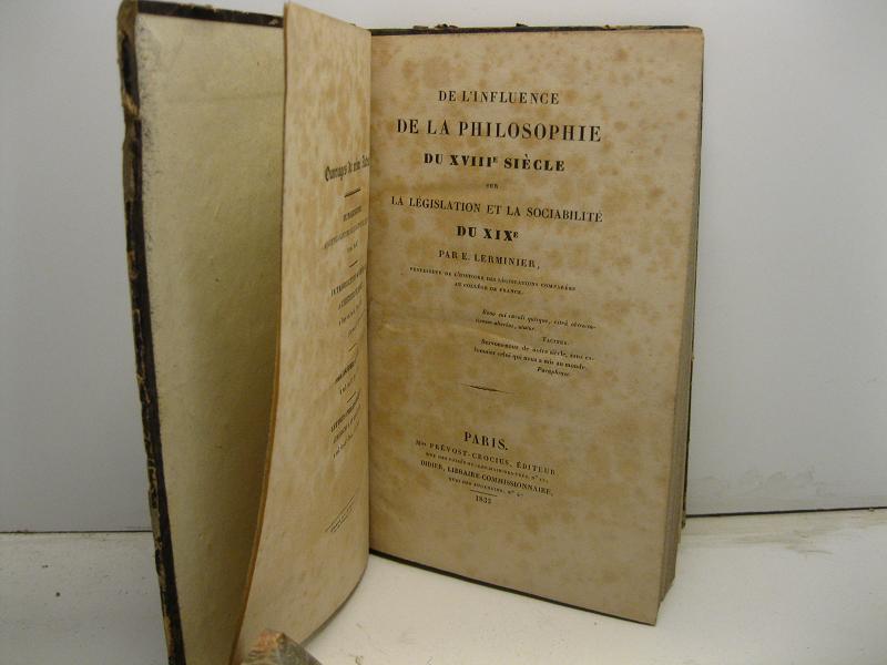 De l'influence de la philosophie du XVIII sie'cle sur la …