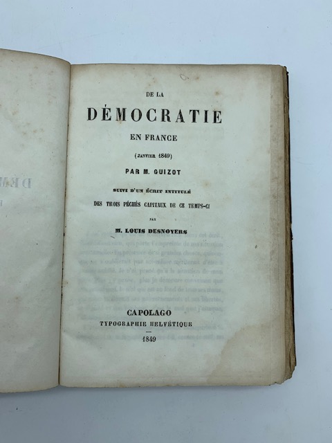 De la democratie en France; LEG: CON Traite' et conventions …