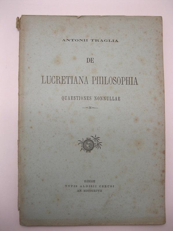 De Lucretiana philosophia. Quaestiones nonnullae