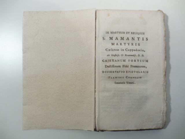 De martyrio et reliquiis S. Mamantis martyris Caesarea in Cappadocia …
