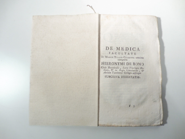De medica facultate in Marco Tullio Cicerone omnino comperta Hieronymi …