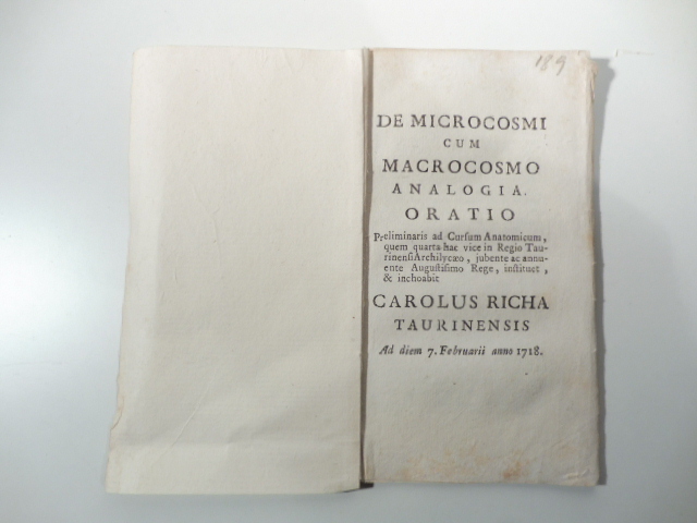 De microcosmi cum macrocosmo. Analogia oratio preliminaris ad cursum anatomicum, …