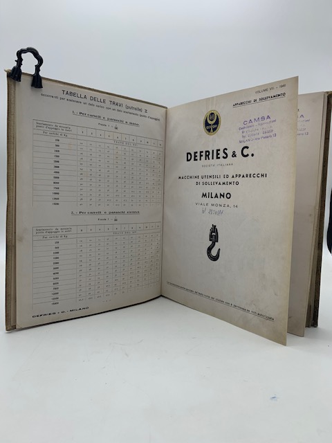 Defries & C. Macchine utensili ed apparecchi di sollevamento. Milano. …