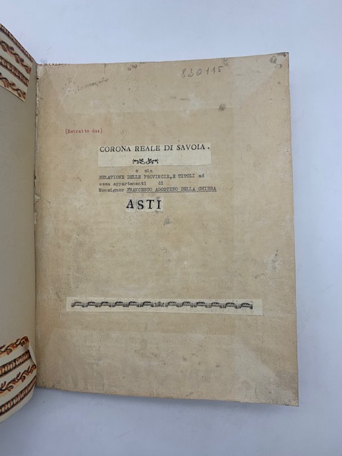 Del Contado d'Asti (Stralcio da Corona Reale di Savoia o …