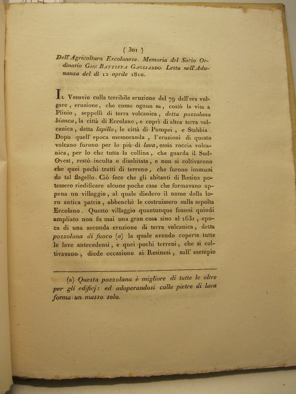 Dell'agricoltura ercolanese. Memoria.