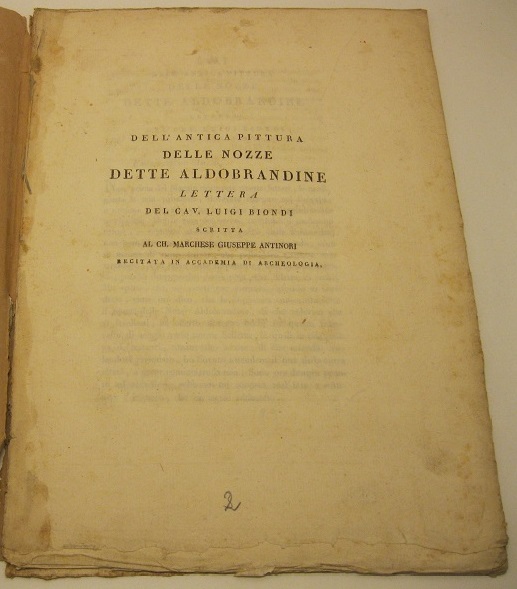 Dell'antica pittura delle nozze dette aldobrandine - Lettera del Cav. …
