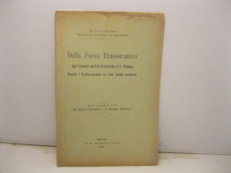Della forza dimostrativa degli argomenti metafisici di Aristotile e di …