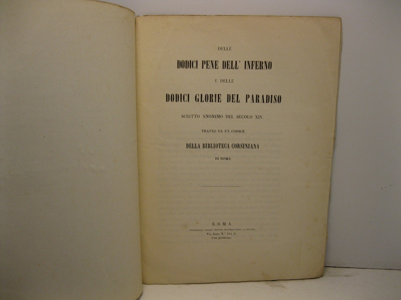 Delle dodici pene dell'Inferno e delle dodici glorie del Paradiso. …