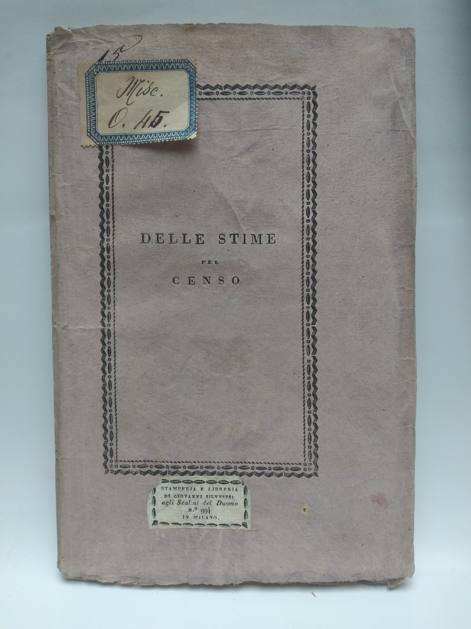 Delle stime pel censo sulla rendita netta de' terreni delle …