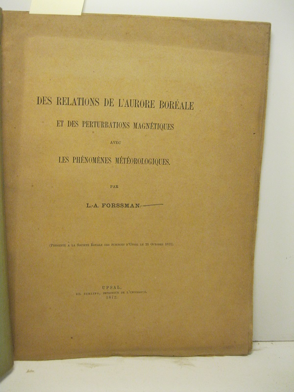 Des relations de l'aurore boreale et des perturbations magnetiques avec …