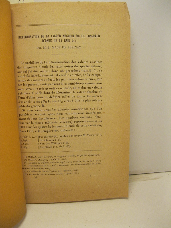 Determination de la valeur absolue de la longueur d'onde de …