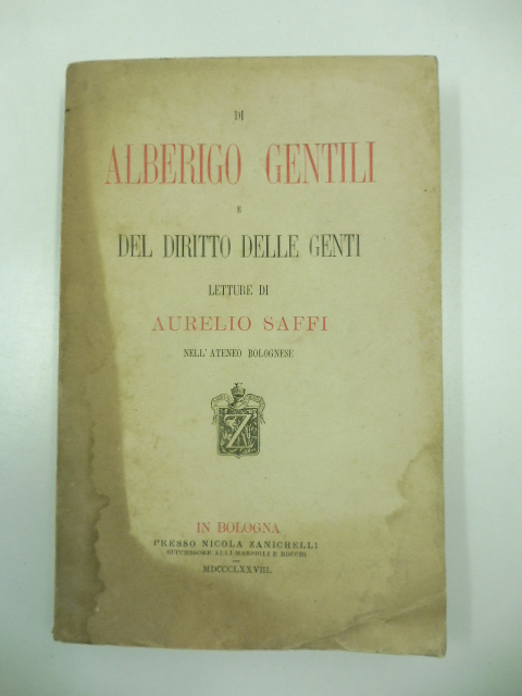 Di Alberigo Gentili e del diritto delle genti. Letture