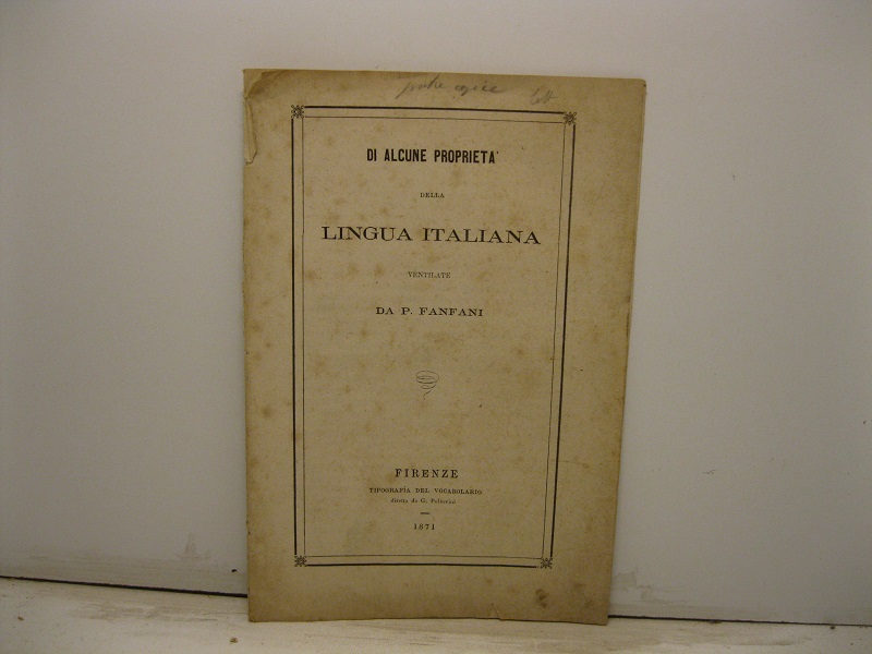 Di alcune proprieta' della lingua italiana