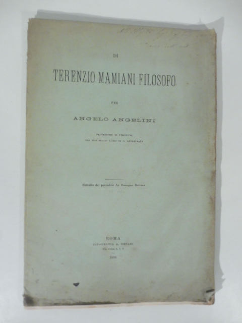 Di Terenzio Mamiani filosofo