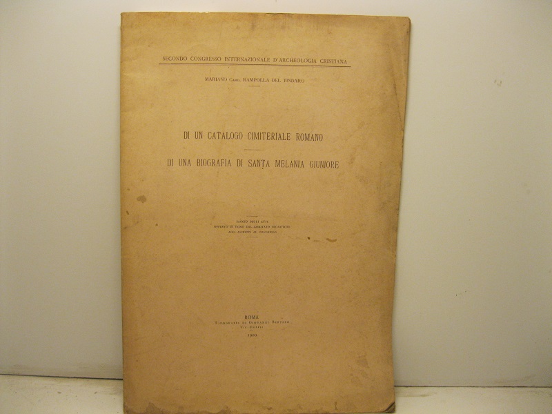 Di un catalogo cimiteriale romano. Di una biografia di Santa …
