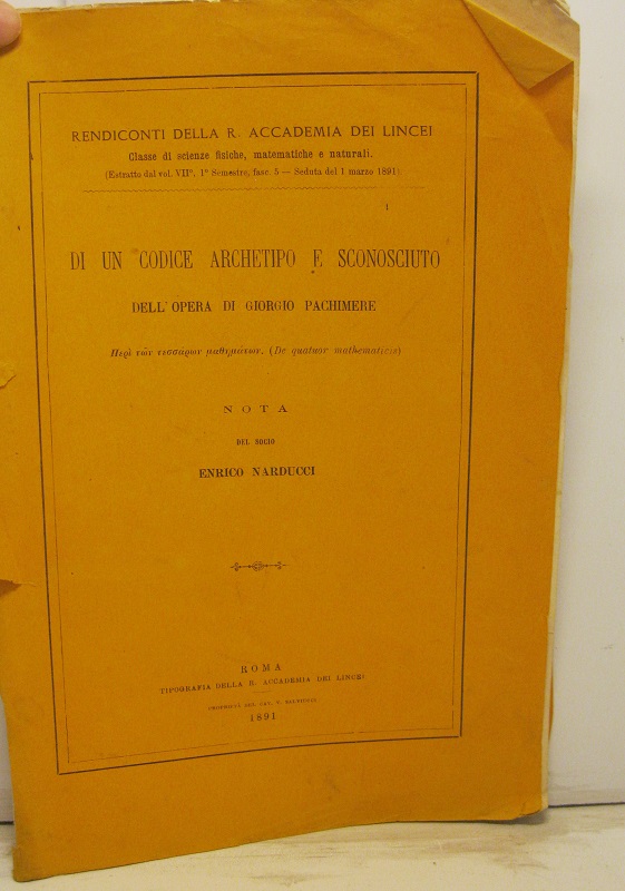 Di un codice archetipo e sconosciuto dell'opera di Giorgio Pachimere. …