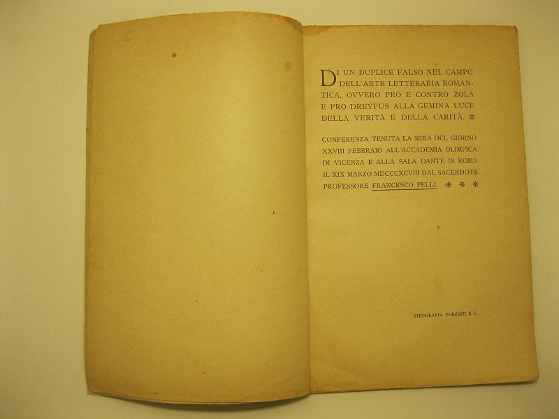 Di un duplice falso nel campo dell'arte letteraria romantica, ovvero …