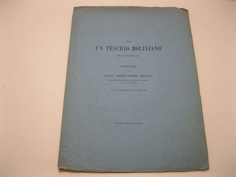 Di un teschio boliviano microcefalo. Descrizione del Prof. Giovanni Zoja …