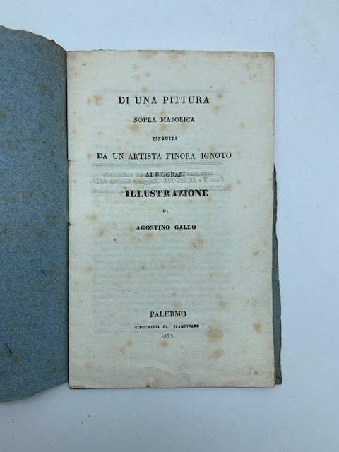 Di una pittura sopra majolica eseguita da un artista finora …