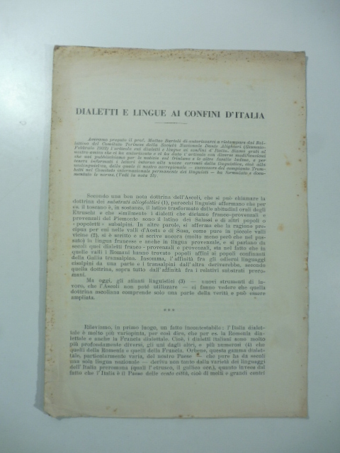 Dialetti e lingue ai confini d'Italia