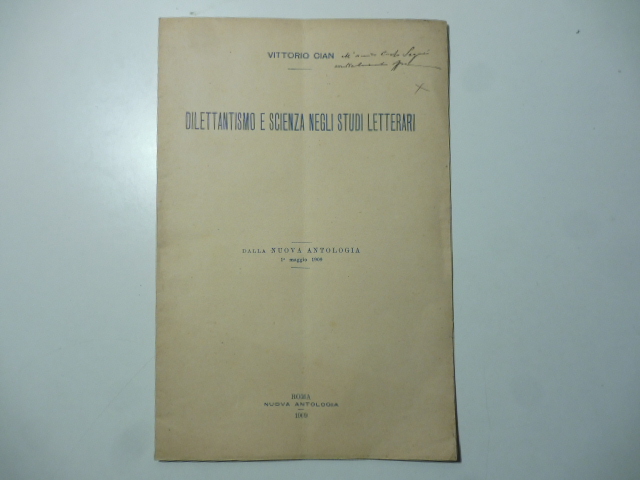 Dilettantismo e scienza negli studi letterari