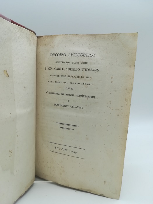 Discorso apologetico scritto dal nobil uomo E. Co. Carlo Aurelio …