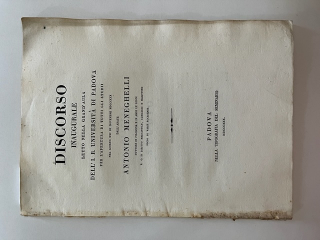 Discorso inaugurale letto nella grand'aula dell'I. R. Universita' di Padova …