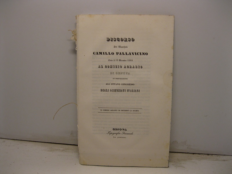Discorso letto il 19 Dicembre 1844 al Comizio agrario di …