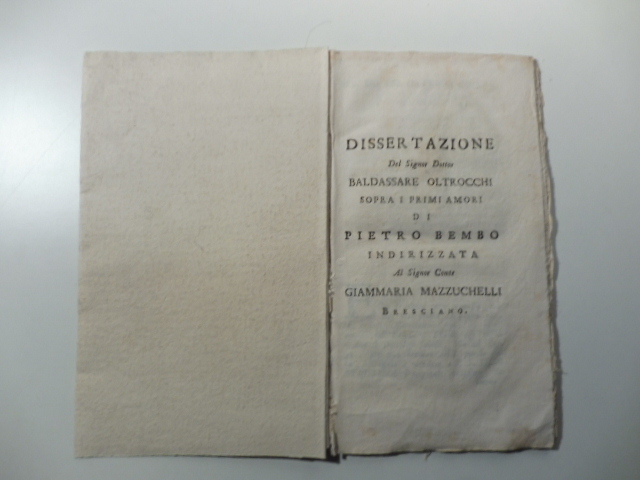 Dissertazione sopra i primi amori di Pietro Bembo indirizzata al …