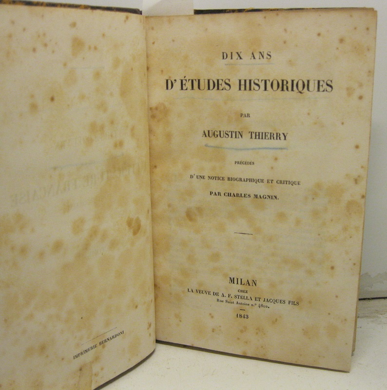 Dix ans d' Etudes historiques par Augustin Thierry, precedes d' …
