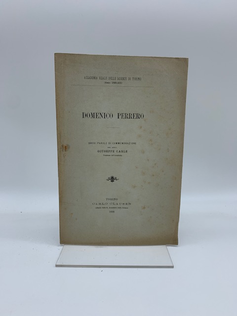 Domenico Perrero. Brevi parole di commemorazione