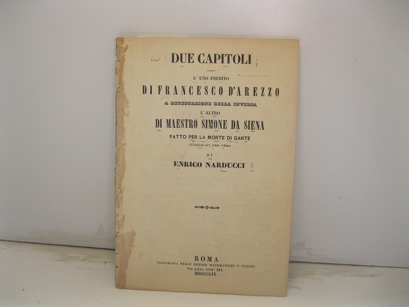 Due capitoli l'uno inedito di Francesco d'Arezzo a detestazione della …