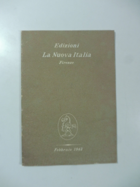 Edizioni Nuova Italia Firenze. Poeti e narratori stranieri contemporanei - …
