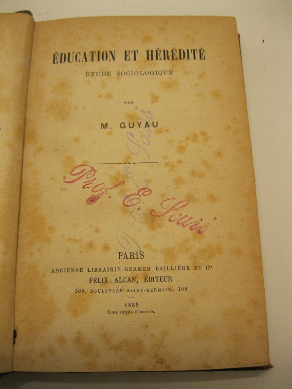 Education et heredite' par M. Guyau