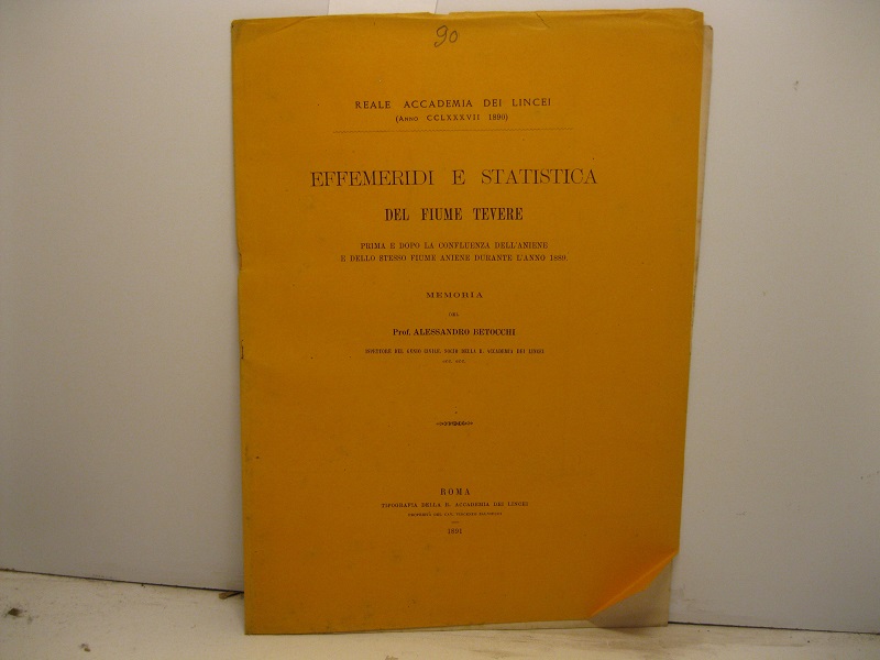 Effemeridi e statistica del Fiume Tevere prima e dopo la …