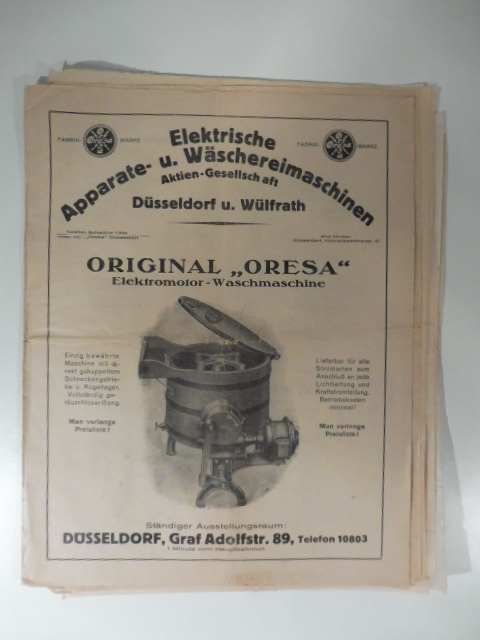 Elektrische Apparate-u-Waschereimaschinen, Dusseldorf. Fogli pubblicitari