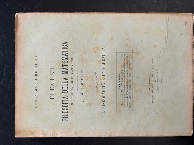 Elementi di filosofia della matematica nei riguardi didascalici. Fascicolo 3. …