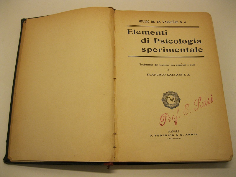 Elementi di Psicologia sperimentale Traduzione dal francese con aggiunte e …